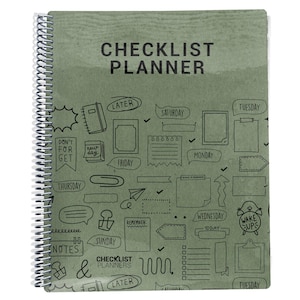 Personalized Planner 2026-2027, Custom Planner, Simple Checklist Planner, Weekly Agenda Planner, Laminated Kraft Cover