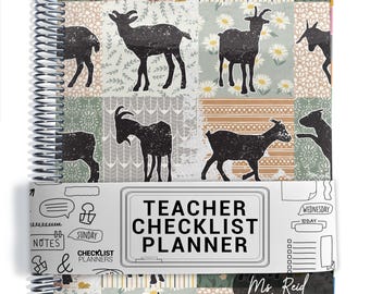 TEACHER Checklist Planner, Lesson Planner, 2026-2027, School Year, Personalized Teacher Planner, Goat Farm