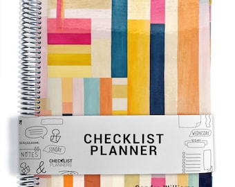 Checklist Planner, To Do List Planner, 2026-2027, Personalized Weekly Planner, Color Lines