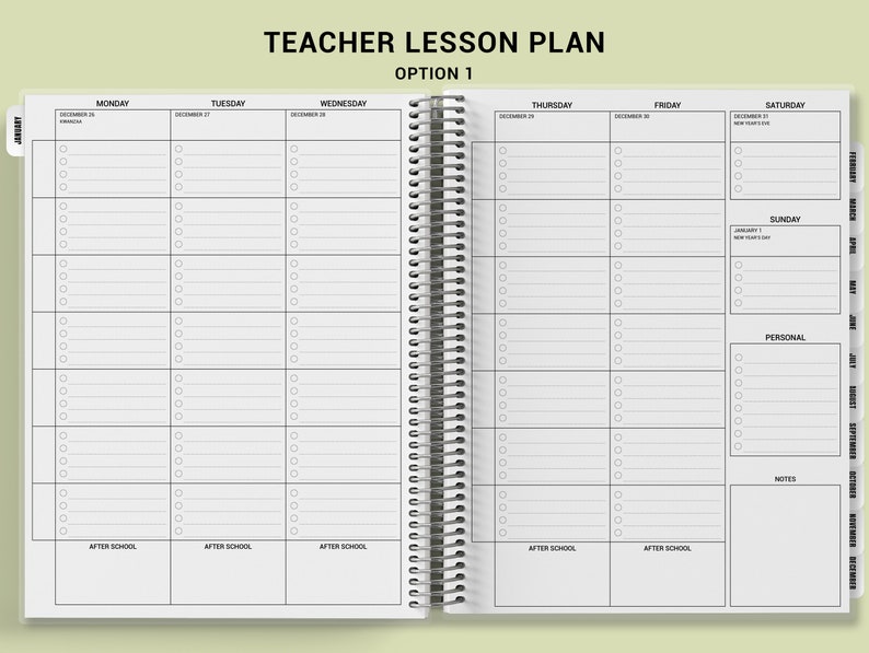 TEACHER Checklist Planner, Personalized Teacher Planner 2024-2025, Lesson Planner, Teacher Appreciation Gift, Caffeinated Teachers Club image 2