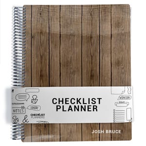 Male Planners for MEN, Checklist Planner, To Do List Planner, 2026-2027, Personalized Weekly Planner, Faux Wood