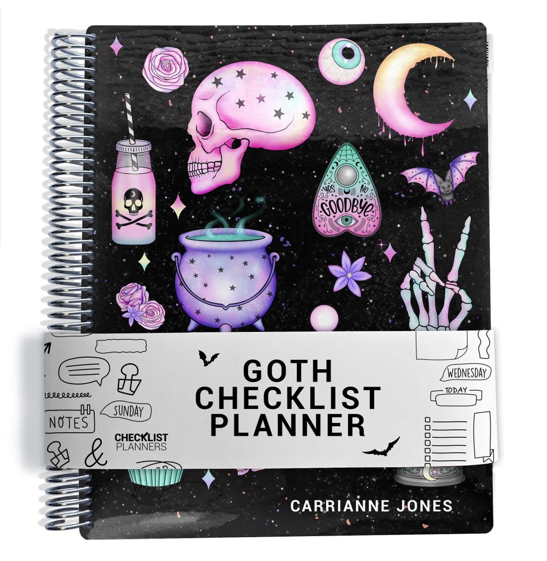 Goth Checklist Planner, to Do List Planner, 2026-2027, Personalized ...