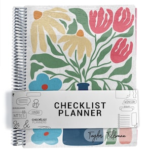 Checklist Planner, To Do List Planner, 2025-2026, Personalized Weekly Planner, Flower Pot