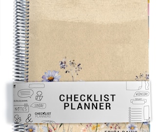 Checklist Planner, To Do List Planner, 2026-2027, Personalized Weekly Planner, Wildflowers