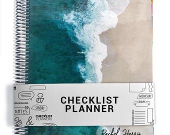 Checklist Planner, To Do List Planner, 2026-2027, Personalized Weekly Planner, Split Sea