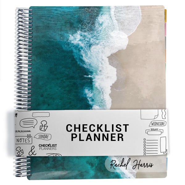 Checklist Planner, To Do List Planner, 2026-2027, Personalized Weekly Planner, Split Sea