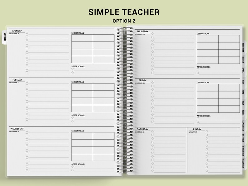 TEACHER Checklist Planner, Personalized Planner, Teacher Planner 2024-2025, Lesson Planner or Hourly Planner, Boho Plants Planner 027 image 3