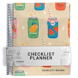 Checklist Planner, To Do List Planner, 2025-2026, Personalized Weekly Planner, Soda Cover