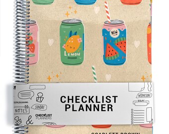 Checklist Planner, To Do List Planner, 2026-2027, Personalized Weekly Planner, Soda Cover
