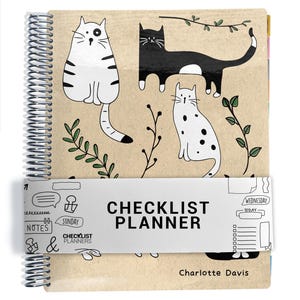 Checklist Planner, To Do List Planner, 2025-2026, Personalized Weekly Planner, Cats