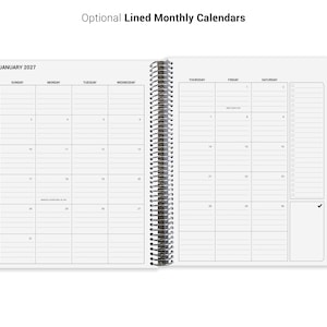 The image is a spiral-bound notebook with a calendar page for January 2021. The page is divided into two columns, with the left column listing the days of the week and the right column listing the days of the month. The page also includes a section for a to-do list and a section for a calendar for the month of January.