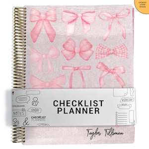 Checklist Planner, To Do List Planner, 2026-2027, Personalized Weekly Planner, Soft Girl Coquette