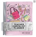 TEACHER Checklist Planner, Lesson Planner, 2025-2026, School Year, Personalized Teacher Planner, Doing Teacher Stuff Cover - Silver Coil