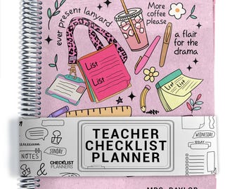 TEACHER Checklist Planner, Lesson Planner, 2026-2027, School Year, Personalized Teacher Planner, Doing Teacher Stuff Cover