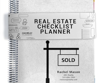 Real Estate Agent Checklist Planner, Gift Planner, Real Estate Company, To Do List Planner, Weekly To Do List, Gifts for Real Estate Agents