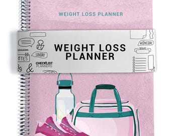 Weight Loss Planner, Weight Loss Tracker, Fitness Planner, Weight Loss Journal, Workout Planner, Meal Chart, Pink Gym Bag