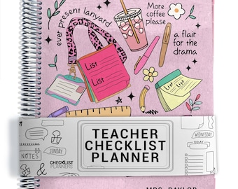 TEACHER Checklist Planner, Lesson Planner, 2026-2027, School Year, Personalized Teacher Planner, Doing Teacher Stuff Cover
