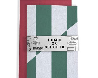 10 Greeting Cards or 1 Card, Blank Cards, Set of 10, Set of 20, Birthday, Christmas, Thank You, Get Well, Holiday, Zig Zag