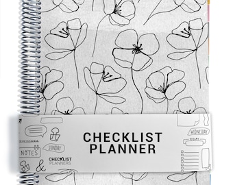Checklist Planner, To Do List Planner, 2026-2027, Personalized Weekly Planner, Simple Flowers
