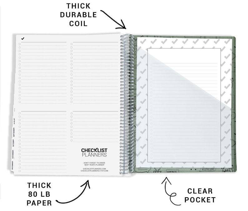 Checklist Planner, To Do List Planner, 2026-2027, Personalized Weekly Planner, Wildflower Books image 9