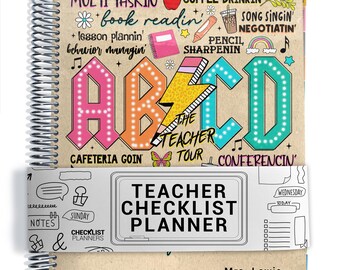 TEACHER Checklist Planner, Lesson Planner, 2026-2027 School Year, Personalized Teacher Planner, Teacher Tour