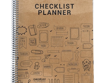 Custom 2026-2027 Planner, Personalized Planner, Simple Checklist Planner, Weekly To Do List Planner, Laminated Kraft Cover