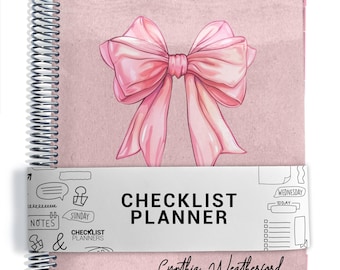 Checklist Planner, To Do List Planner, 2026-2027, Personalized Weekly Planner, Pink Coquette