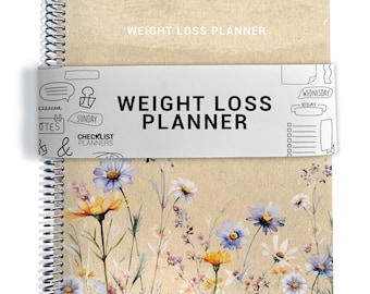 Weight Loss Planner, Weight Loss Tracker, Fitness Planner, Weight Loss Journal, Workout Planner, Meal Chart, Wildflowers