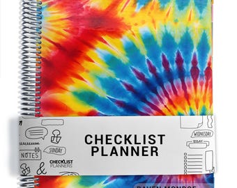 Checklist Planner, To Do List Planner, 2026-2027, Personalized Weekly Planner, Tie Dye