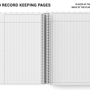 a spiral bound notebook with the words record keeping pages