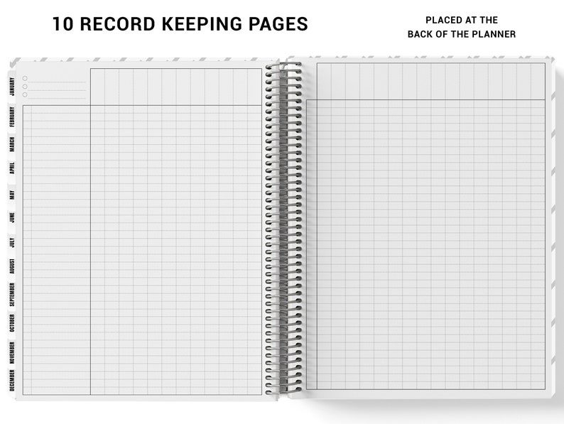 a spiral bound notebook with the words record keeping pages