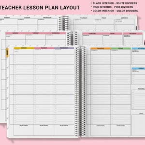 a teacher lesson planner with a pink background