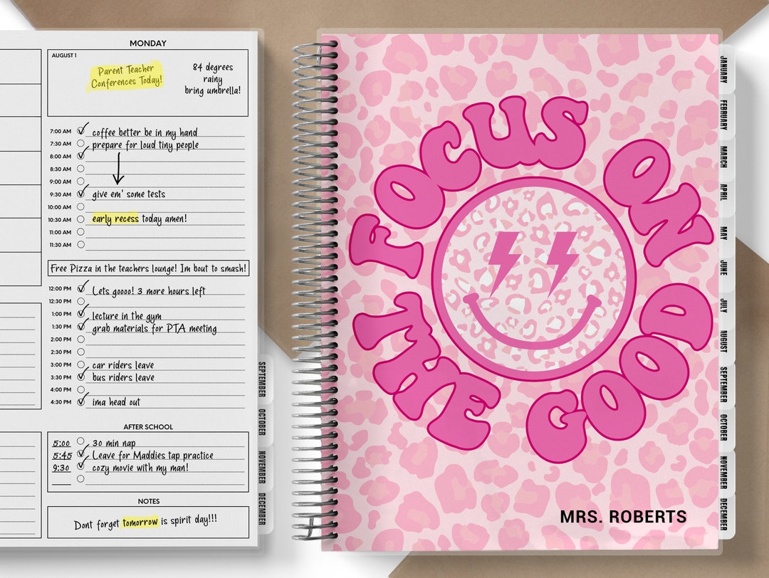 TEACHER Checklist Planner Personalized Planner Teacher Etsy