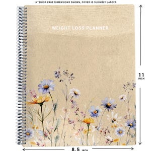 Weight Loss Planner, Weight Loss Tracker, Fitness Planner, Weight Loss Journal, Workout Planner, Meal Chart, Wildflowers image 2