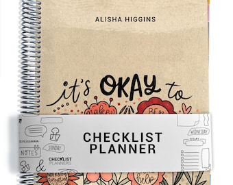 Checklist Planner, To Do List Planner, 2026-2027, Personalized Weekly Planner, It's Okay