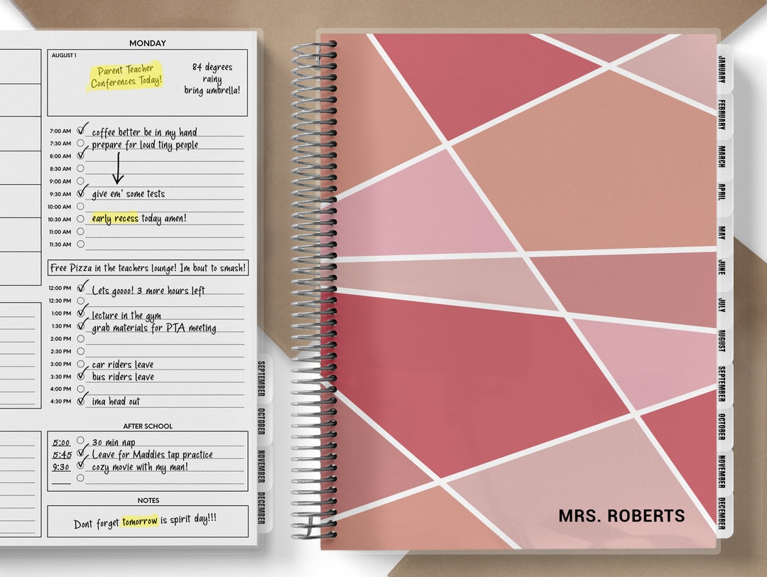 TEACHER Checklist Planner Personalized Planner Teacher Etsy