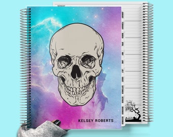 Goth Planner, Pastel Goth Planner, To Do List, Personalized Planner 2024-2025, Vertical or Horizontal, Cute Skull Planner 040