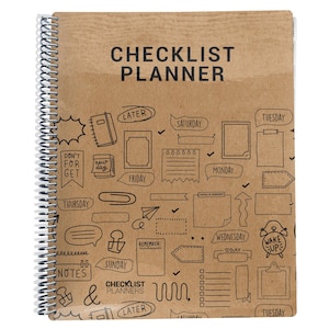 Individueller 2026-2027 Planer, personalisierter Planer, Einfacher Checklisten-Planer, Wöchentlicher To Do-Listen-Planer, laminiertes Kraft Cover