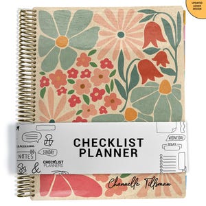 Checklist Planner, To Do List Planner, 2026-2027, Personalized Weekly Planner, Abstract Flowers