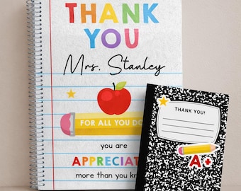 Teacher Appreciation Gift, Affordable Teacher Planner, Unique Teacher Thank You, Christmas Gift, Personalized Teacher Planner, Teacher Week