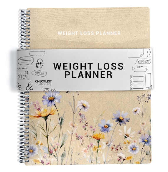 Weight Loss Planner, Weight Loss Tracker, Fitness Planner, Weight Loss Journal, Workout Planner, Meal Chart, Wildflowers