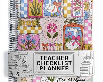TEACHER Checklist Planner, Lesson Planner, 2026-2027 School Year, Personalized Teacher Planner, Silly Goose