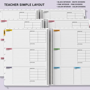 a set of three notebooks with a teacher's simple layout