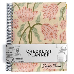 Checklist Planner, To Do List Planner, 2025-2026, Personalized Weekly Planner, Tulips