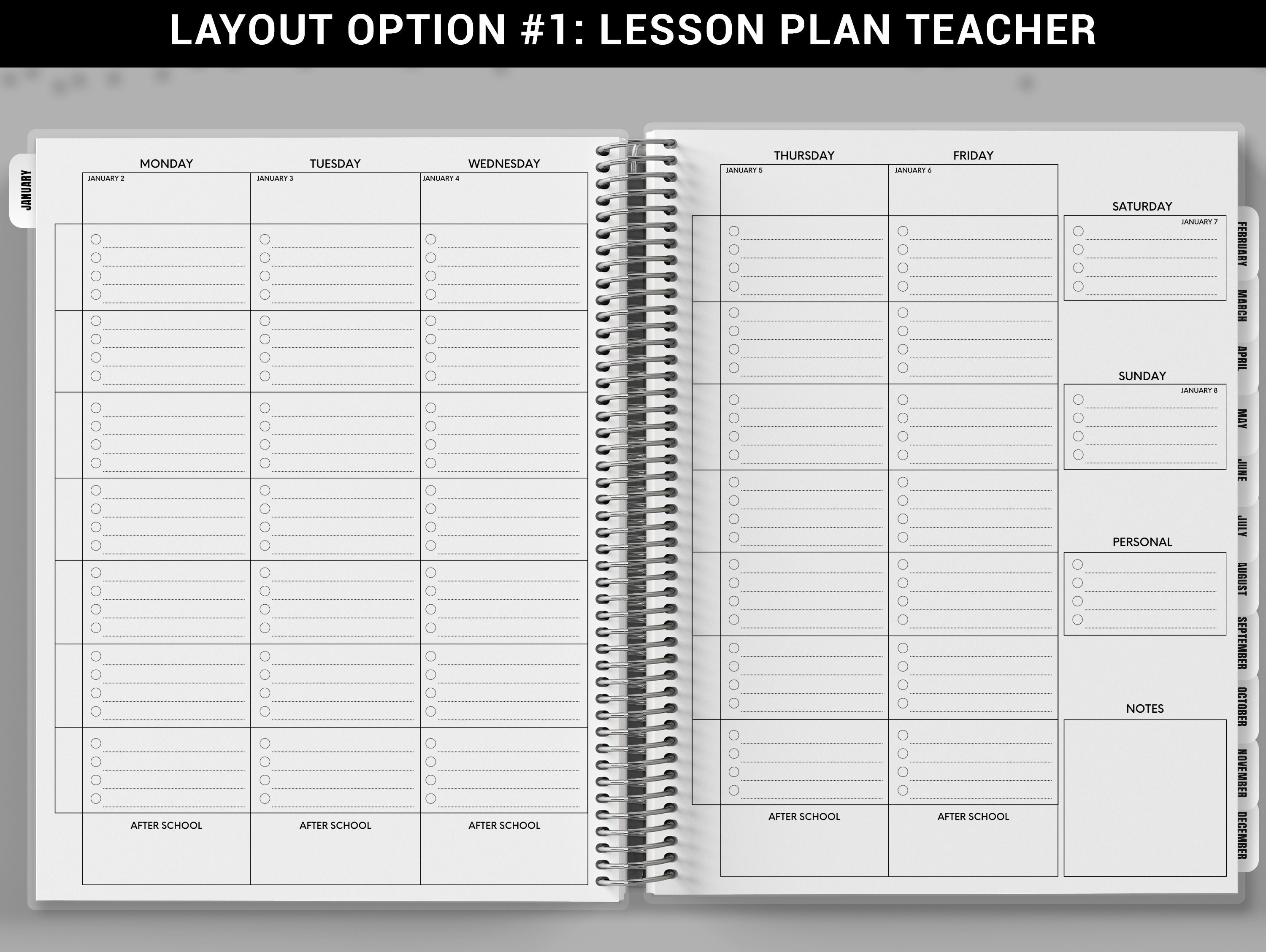 TEACHER Checklist Planner Personalized Planner Teacher Etsy