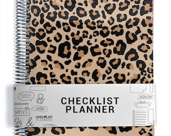Checklist Planner, To Do List Planner, 2026-2027, Personalized Weekly Planner, Leopard Print, Cheetah Print
