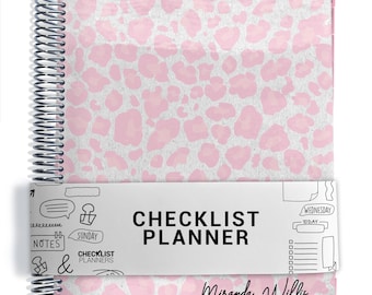 Checklist Planner, To Do List Planner, Personalized Planner 2026-2027, Weekly To Do List, Vertical or Horizontal, Pink Cheetah