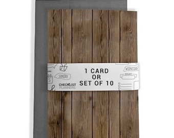 10 Greeting Cards or 1 Card, Blank Cards, Set of 10, Set of 20, Birthday, Christmas, Thank You, Get Well, Holiday, Wood