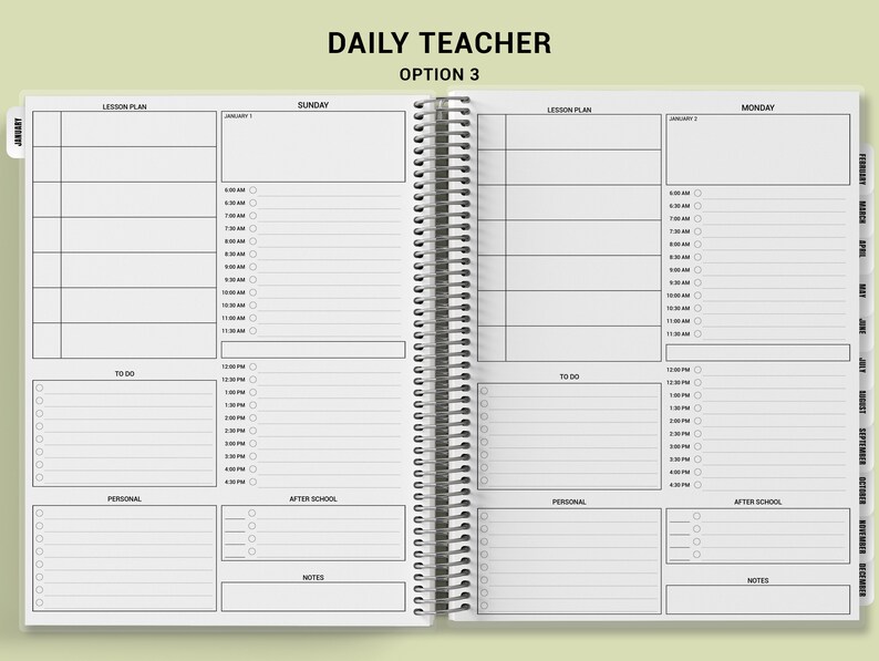 TEACHER Checklist Planner, Personalized Planner, Teacher Planner 2024-2025, Lesson Planner or Hourly Planner, Boho Plants Planner 027 image 4