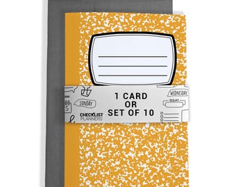 10 Greeting Cards or 1 Card, Blank Cards, Set of 10, Set of 20, Birthday, Christmas, Thank You, Get Well, Teacher, Yellow Composition